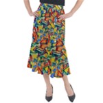 Colorful painted shapes                          Midi Mermaid Skirt