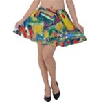 Colorful painted shapes                     Velvet Skater Skirt