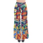 Colorful painted shapes                     Women s Chic Palazzo Pants