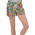 Colorful painted shapes                   Women s Velour Lounge Shorts