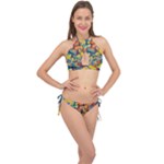 Colorful painted shapes                      Cross Front Halter Bikini Set