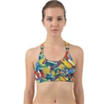 Colorful painted shapes                      Back Web Sports Bra