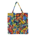 Colorful painted shapes                      Grocery Tote Bag