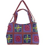 Shapes in squares pattern                    Double Compartment Shoulder Bag