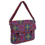 Shapes in squares pattern                    Buckle Messenger Bag