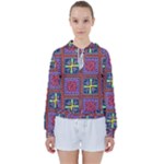 Shapes in squares pattern                      Women s Tie Up Sweat