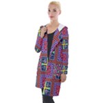 Shapes in squares pattern                      Hooded Pocket Cardigan