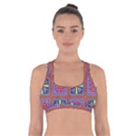 Shapes in squares pattern                            Cross Back Sports Bra