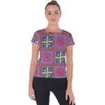 Shapes in squares pattern                      Short Sleeve Sports Top