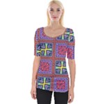 Shapes in squares pattern                       Wide Neckline Tee