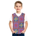 Shapes in squares pattern                           Kids  Basketball Tank Top