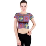 Shapes in squares pattern                       Crew Neck Crop Top