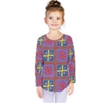 Shapes in squares pattern                        Kids  Long Sleeve Tee