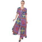 Shapes in squares pattern                         Waist Tie Boho Maxi Dress