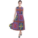 Shapes in squares pattern                          Round Neck Boho Dress