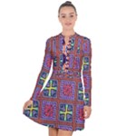 Shapes in squares pattern                          Long Sleeve Panel Dress