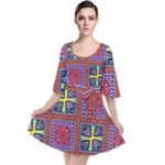 Shapes in squares pattern                    Velvet Kimono Dress