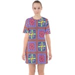 Shapes in squares pattern                          Sixties Short Sleeve Mini Dress
