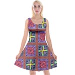 Shapes in squares pattern                            Reversible Velvet Sleeveless Dress