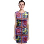 Shapes in squares pattern                       Sleeveless Velvet Midi Dress