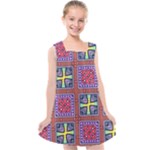 Shapes in squares pattern                    Kids  Cross Back Dress