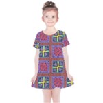 Shapes in squares pattern                      Kids  Simple Cotton Dress