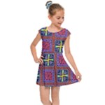 Shapes in squares pattern                      Kids Cap Sleeve Dress