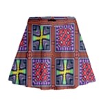 Shapes in squares pattern                         Mini Flare Skirt