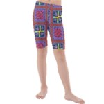 Shapes in squares pattern                     Kids  Mid Length Swim Shorts