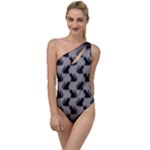 Black Cats On Gray To One Side Swimsuit