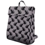 Black Cats On Gray Flap Top Backpack