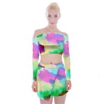 Watercolors spots                                 Off Shoulder Top with Minki Skirt Set