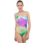 Watercolors spots                             Classic One Shoulder Swimsuit