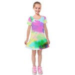 Watercolors spots                                  Kids  Short Sleeve Velvet Dress