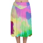 Watercolors spots                           Velvet Flared Midi Skirt
