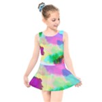 Watercolors spots                             Kids  Skater Dress Swimsuit