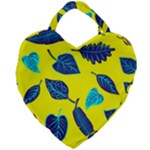 Leaves on a yellow background                                  Giant Heart Shaped Tote