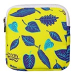 Leaves on a yellow background                                  Mini Square Pouch