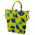Leaves on a yellow background                                  Buckle Top Tote Bag