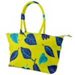 Leaves on a yellow background                                Canvas Shoulder Bag