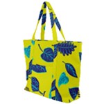Leaves on a yellow background                              Zip Up Canvas Bag