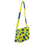 Leaves on a yellow background                              Shoulder Bag with Back Zipper