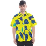 Leaves on a yellow background                                Men s Short Sleeve Shirt