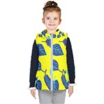Leaves on a yellow background                                 Kid s Hooded Puffer Vest