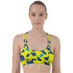 Leaves on a yellow background                                     Line Them Up Sports Bra