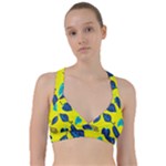 Leaves on a yellow background                                      Sweetheart Sports Bra
