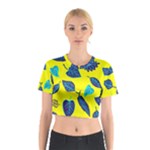 Leaves on a yellow background                                  Cotton Crop Top