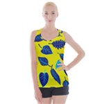 Leaves on a yellow background                                 Criss cross Back Tank Top
