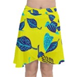 Leaves on a yellow background                                     Chiffon Wrap Front Skirt