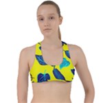 Leaves on a yellow background                                 Criss Cross Racerback Sports Bra